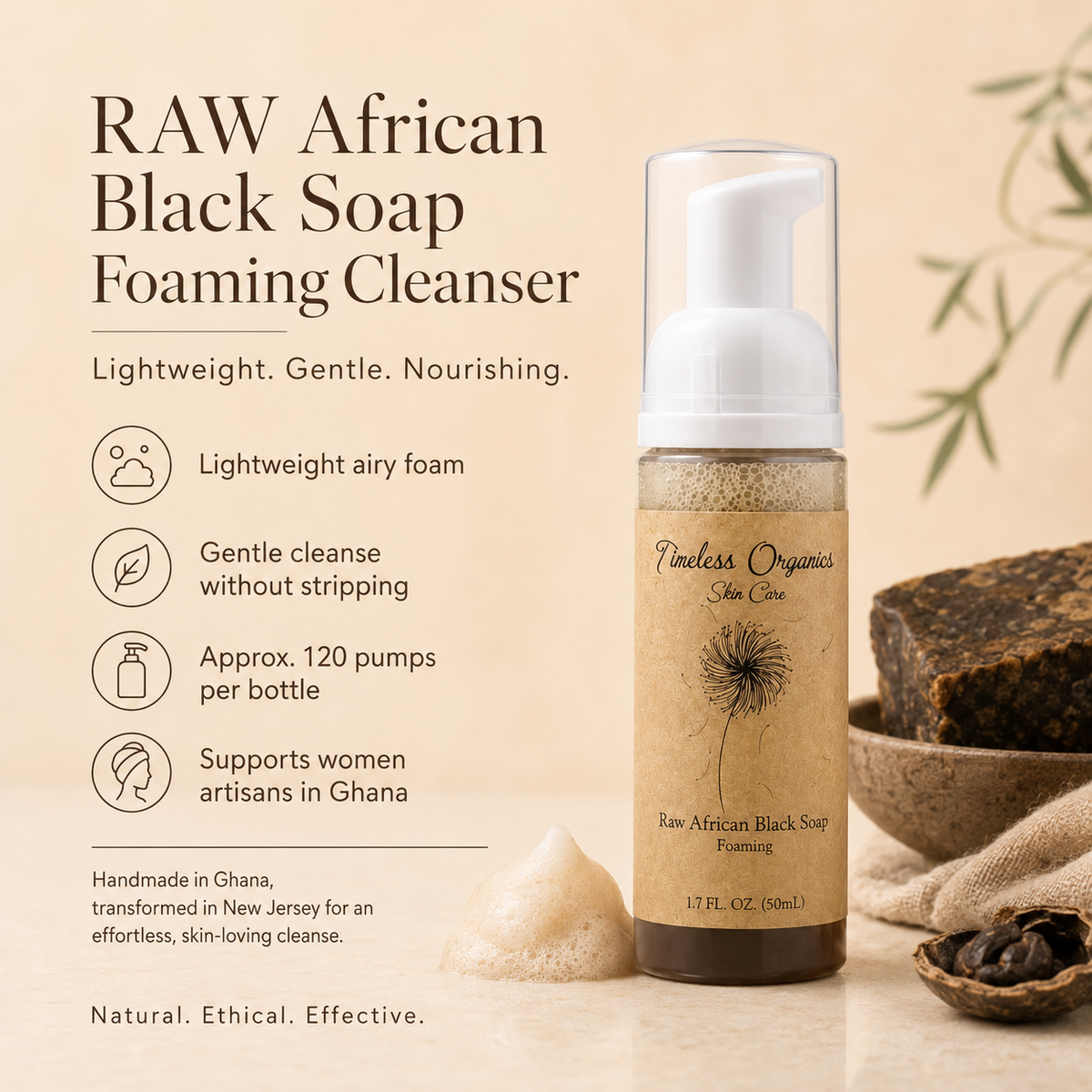 Liquid RAW African Black Soap - Foaming